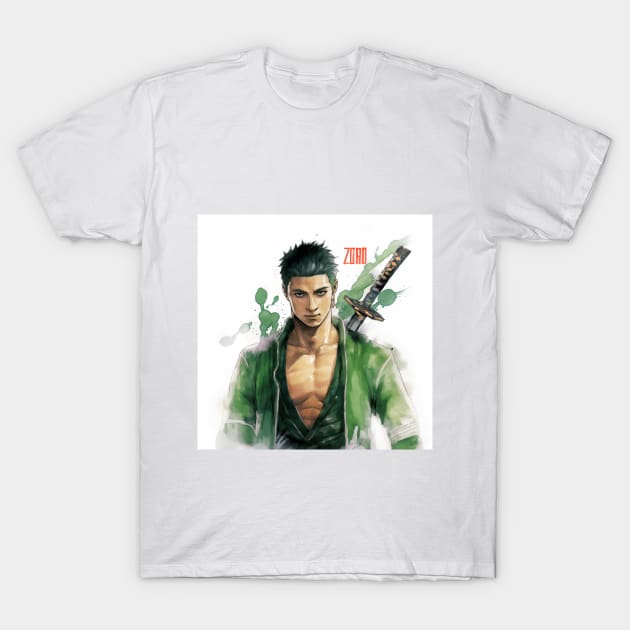 Zoro fan Art T-Shirt by doubleshotlatte